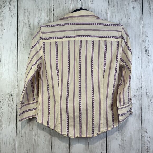 Robert Graham Top Womens S Striped Colorful Coastal Cowgirl Button Up Flip Cuff - Picture 7 of 9